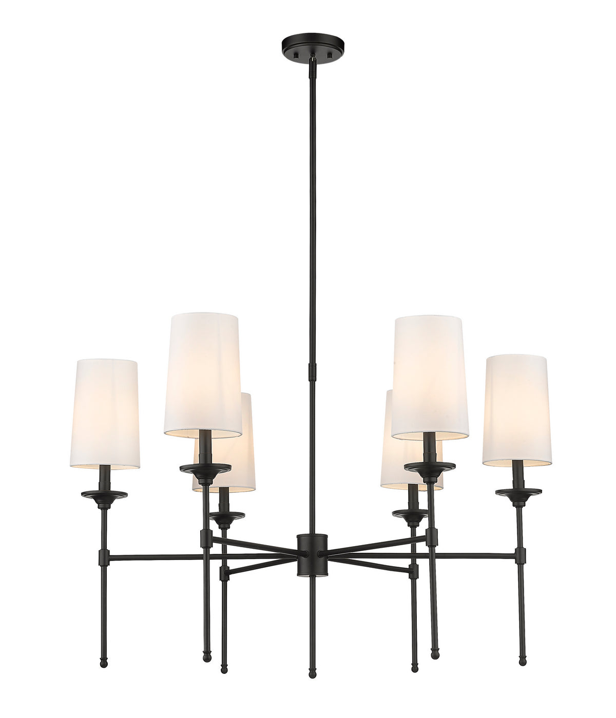 Lustre Emily Noir mat, nombre ampoules 6 – Z-Lite