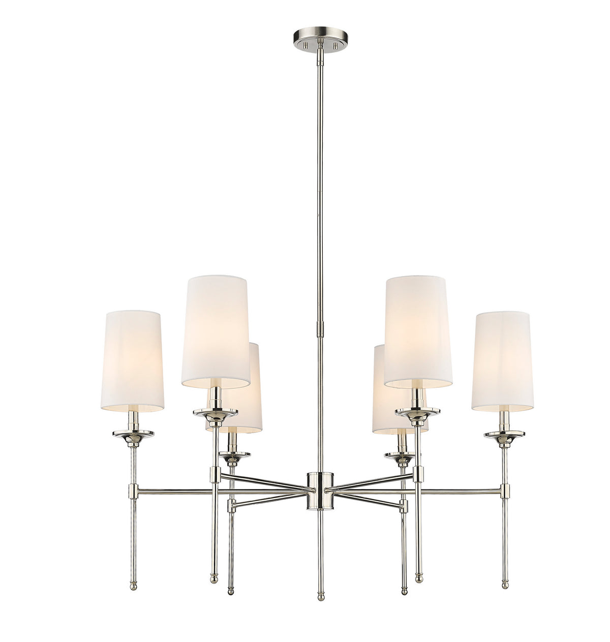 Lustre Emily Nickel poli, nombre ampoules 6 – Z-Lite