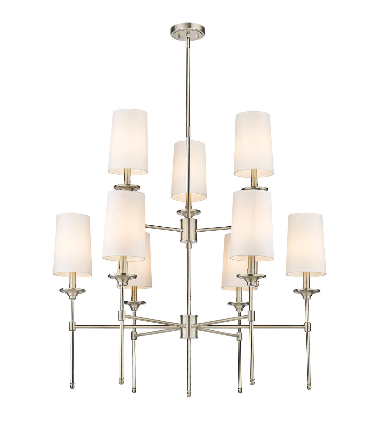Lustre Emily Nickel brossé, nombre ampoules 9 – Z-Lite
