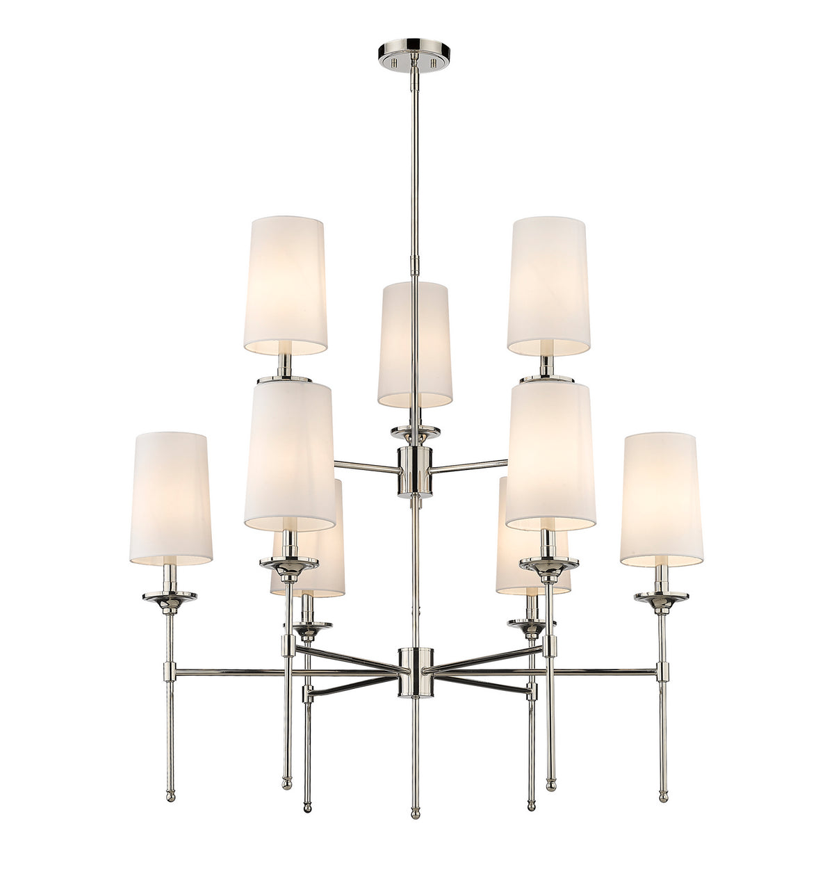 Lustre Emily Nickel poli, nombre ampoules 9 – Z-Lite
