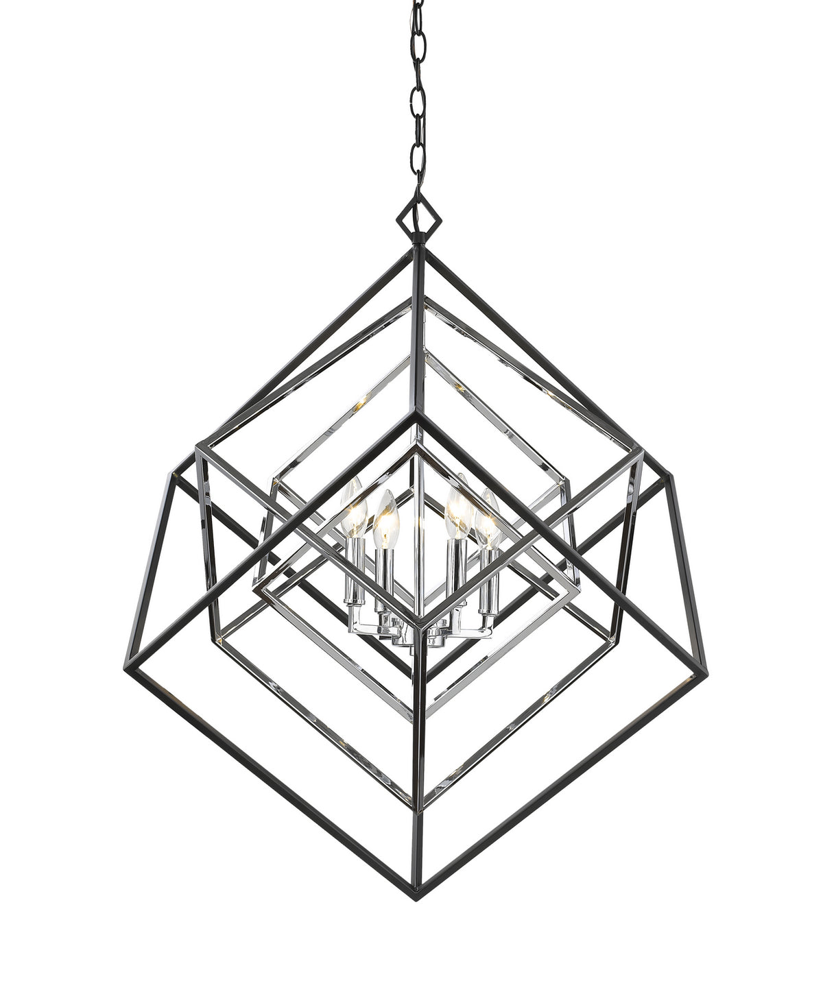 Lustre Euclid Chrome et noir mat, 29 1/2" – Z-Lite