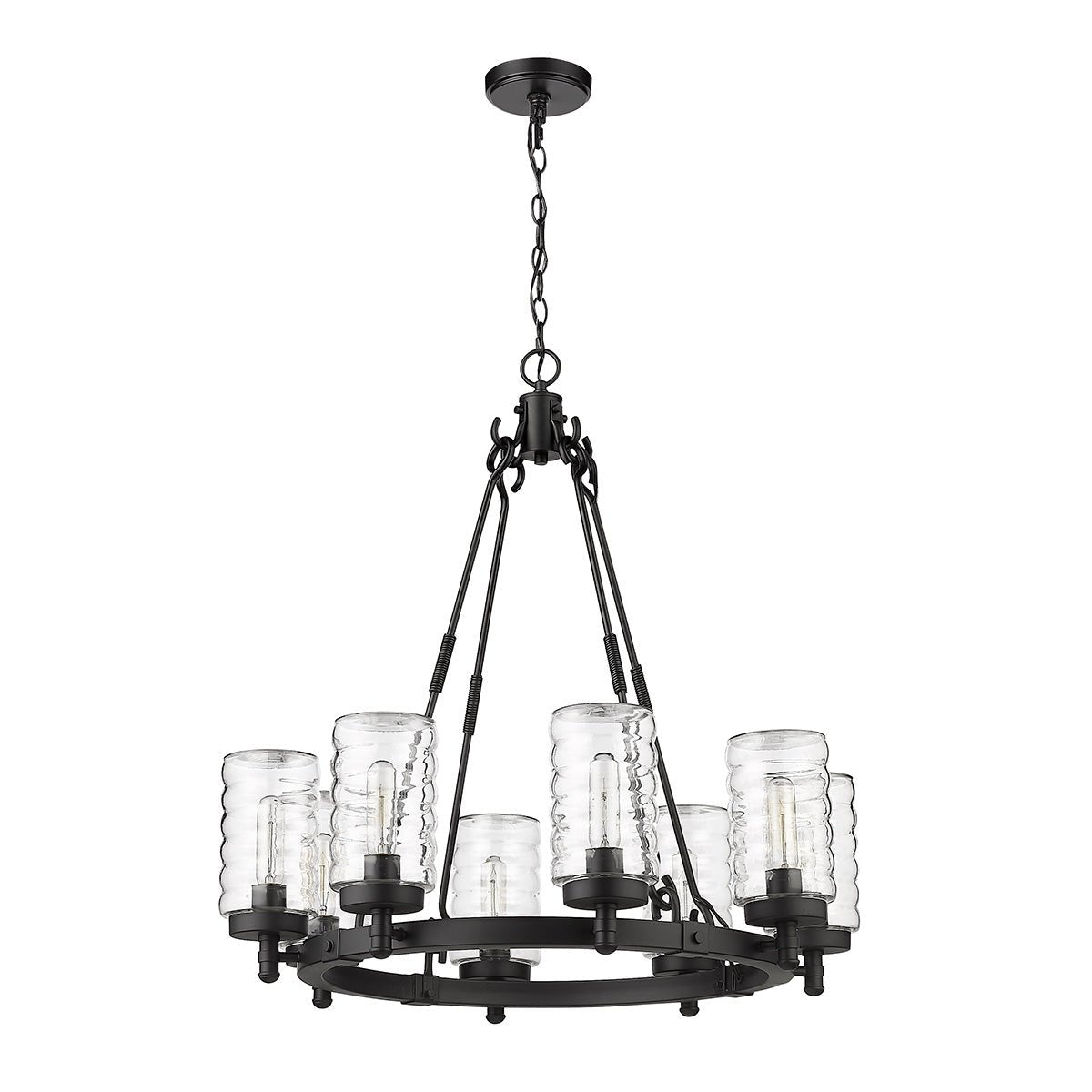 Chandelier extérieur Tahoe - Noir mat by Z - Lite | Luminaires & cie