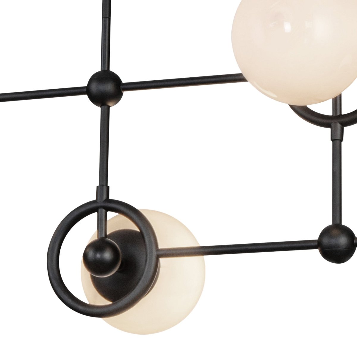 Chandelier Fiore - Verre d'opale noir / brillant mat by Alora Lighting | Luminaires & cie