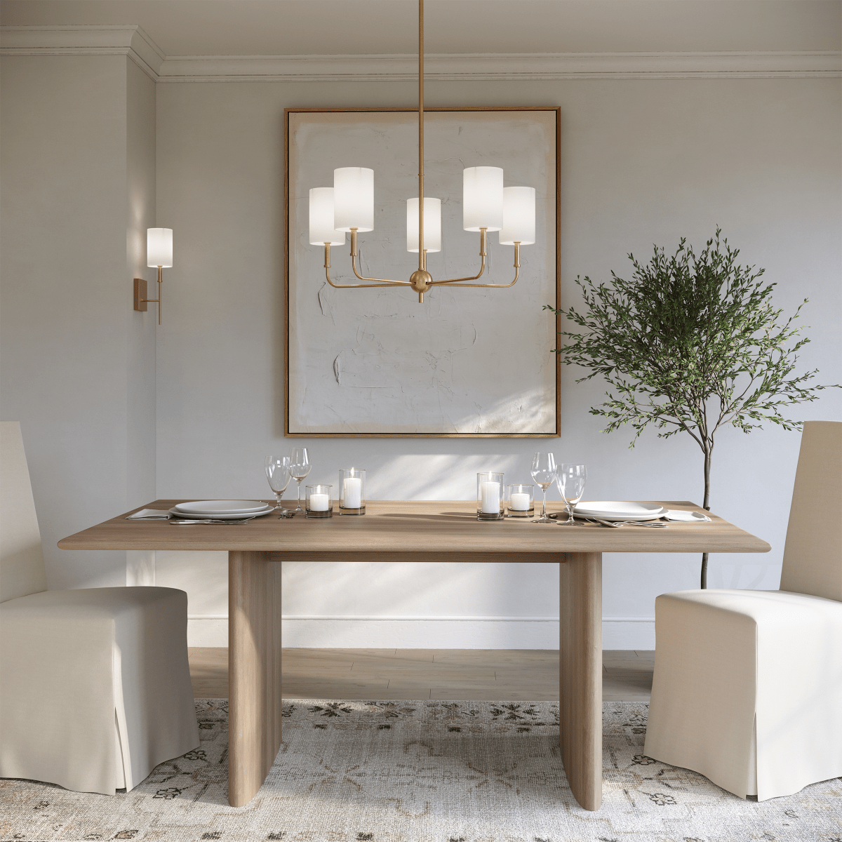 Chandelier Foxdale - Laiton satiné 26" Ampoules non - incluses by Visual Comfort Studio | Luminaires & cie