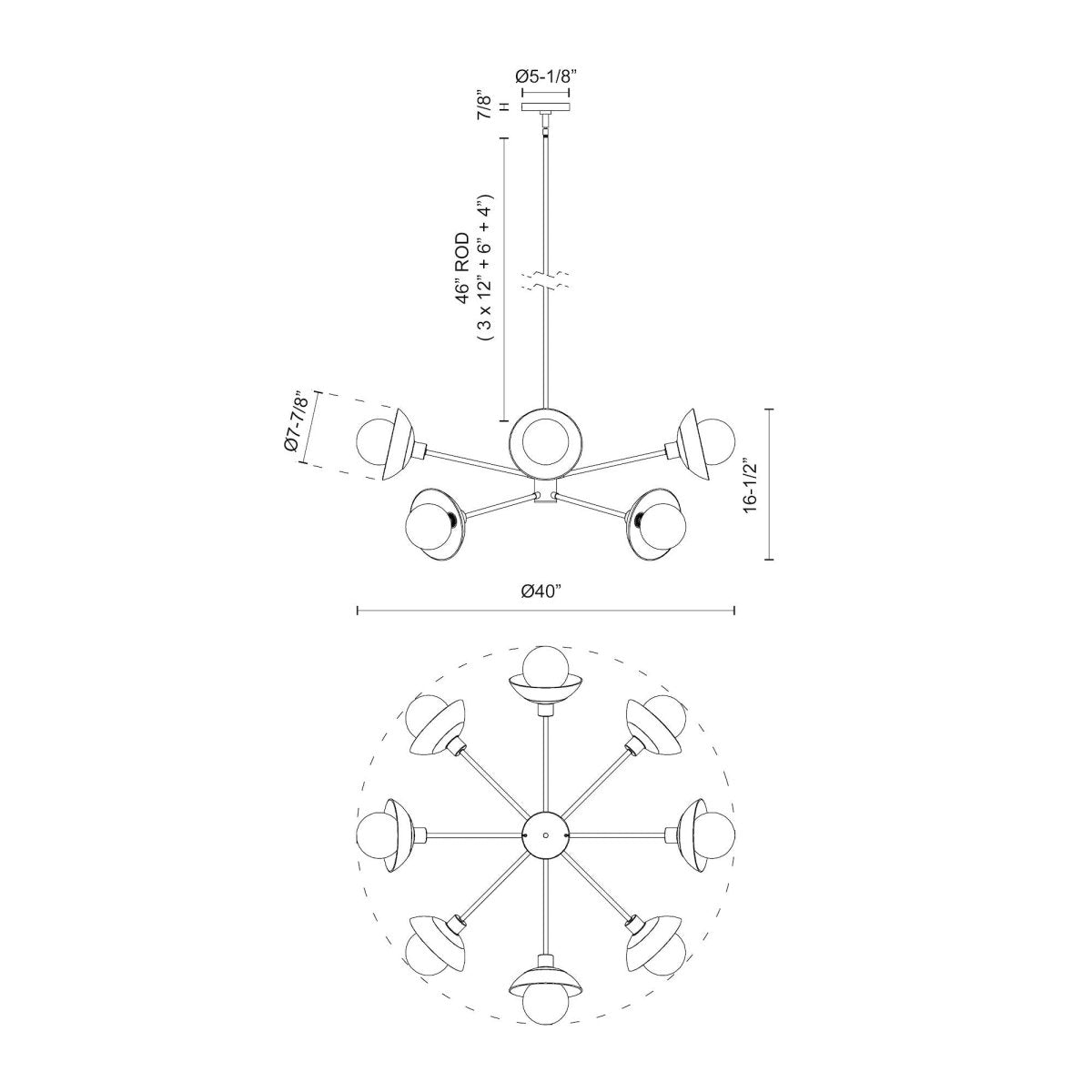 Chandelier Francesca - Verre d'or / transparent âgé by Alora Lighting | Luminaires & cie