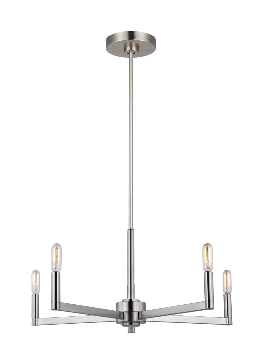 Chandelier Fullton - Nickel brossé 24" Ampoules DEL incluses by Visual Comfort Studio | Luminaires & cie