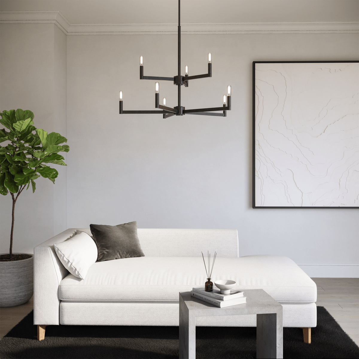 Chandelier Fullton - Noir de minuit 30" Ampoules non - incluses by Visual Comfort Studio | Luminaires & cie
