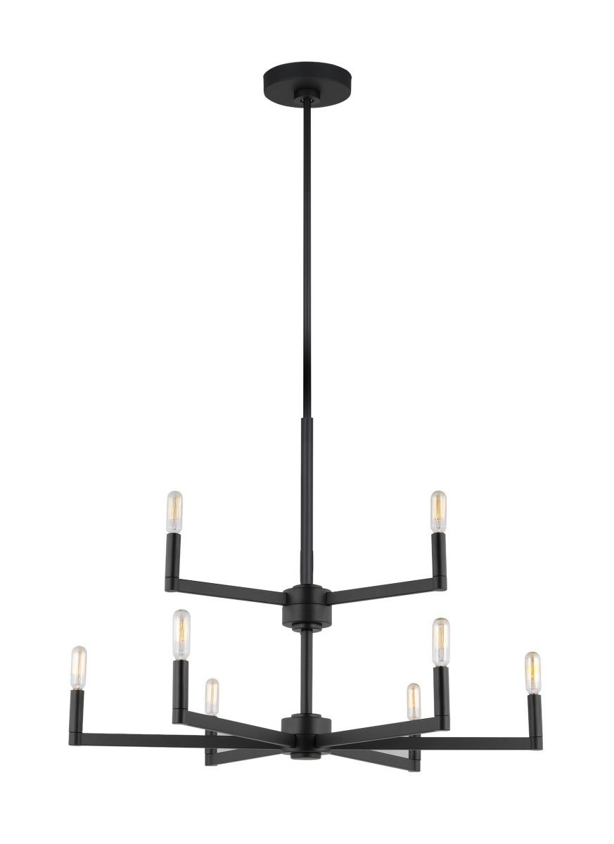 Chandelier Fullton - Noir de minuit 30" Ampoules DEL incluses by Visual Comfort Studio | Luminaires & cie