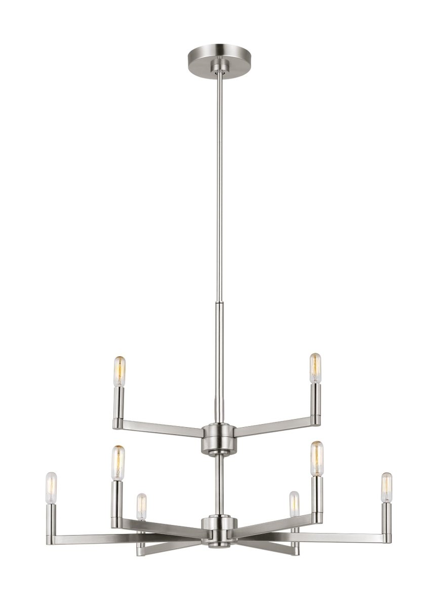 Chandelier Fullton - Nickel brossé 30" Ampoules DEL incluses by Visual Comfort Studio | Luminaires & cie