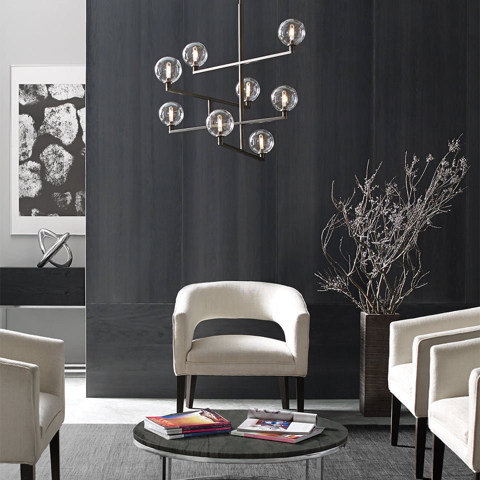 Chandelier Gambit - Nickel satiné Oui by Tech Lighting | Luminaires & cie