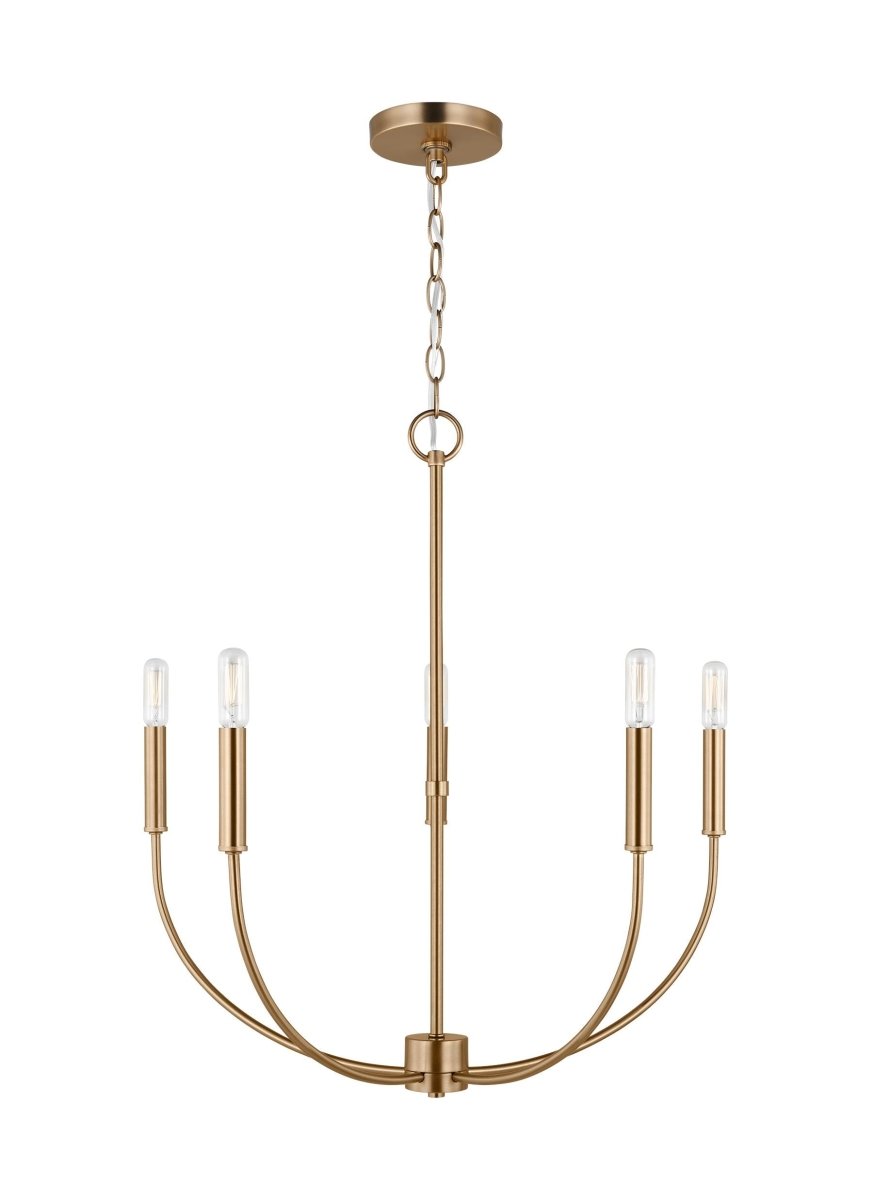 Chandelier Greenwich - Laiton satiné 24 1/8" Ampoules DEL incluses by Visual Comfort Studio | Luminaires & cie