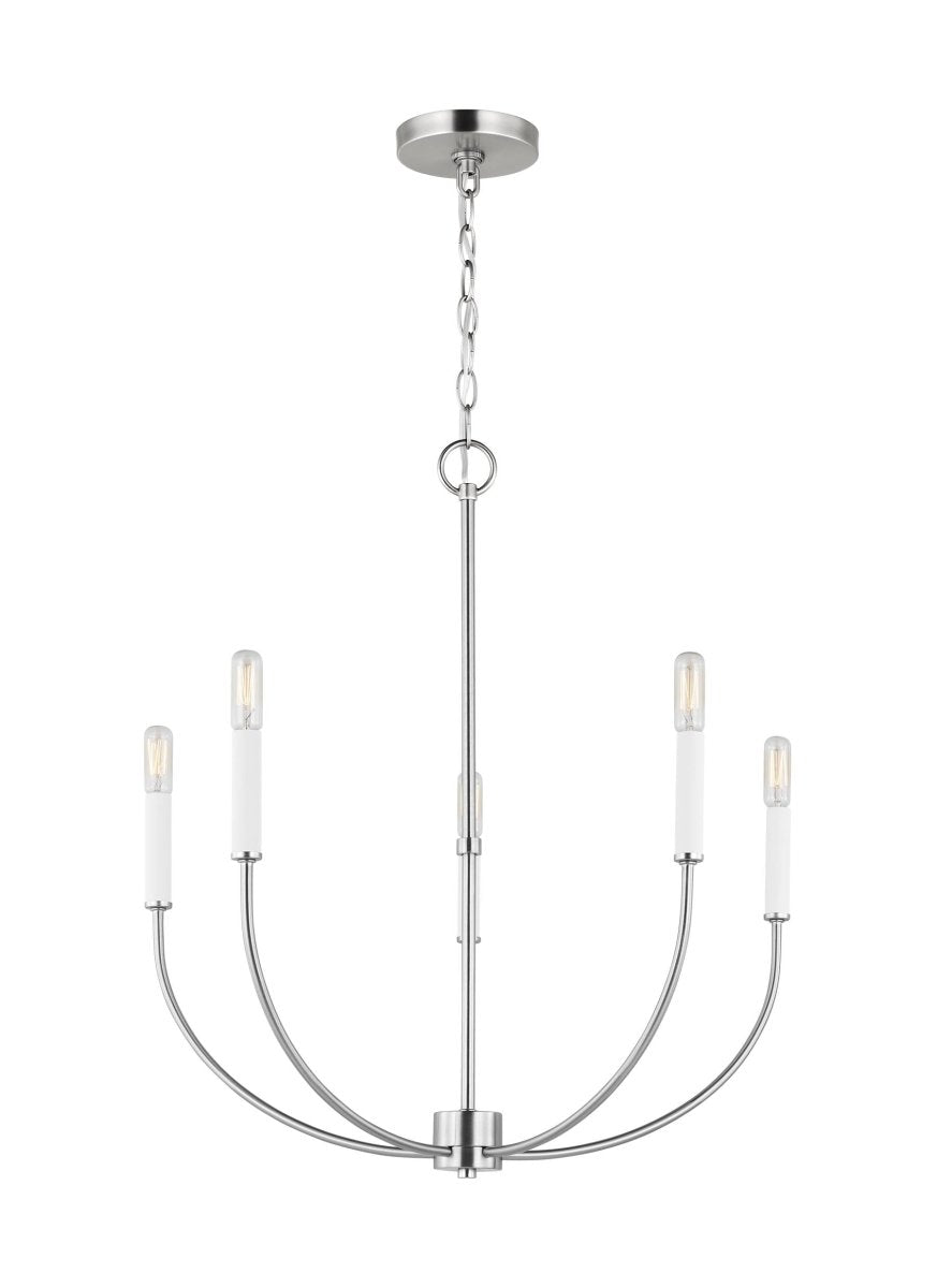 Chandelier Greenwich - Nickel brossé 24 1/8" Ampoules DEL incluses by Visual Comfort Studio | Luminaires & cie