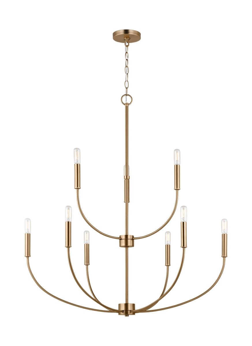 Chandelier Greenwich - Laiton satiné 32" Ampoules non - incluses by Visual Comfort Studio | Luminaires & cie