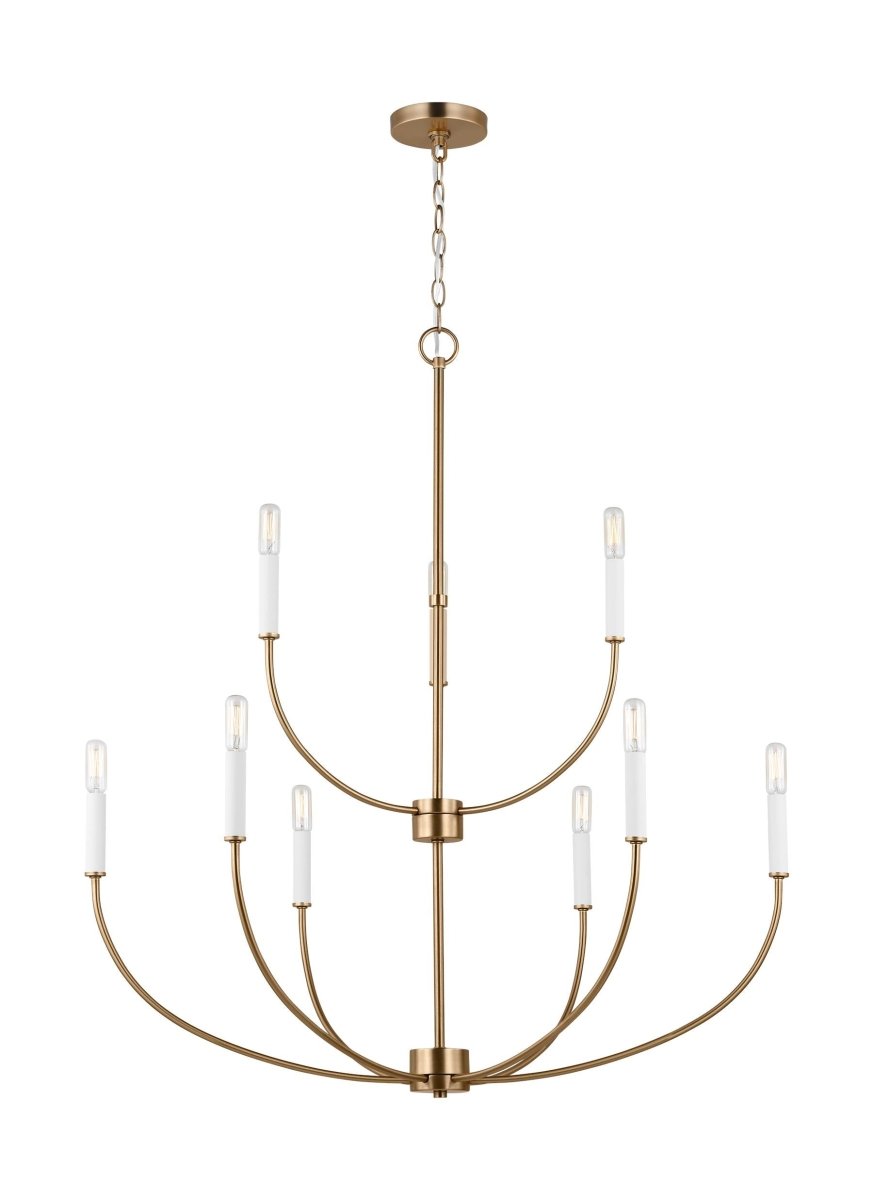 Chandelier Greenwich - Laiton satiné 32" Ampoules non - incluses by Visual Comfort Studio | Luminaires & cie