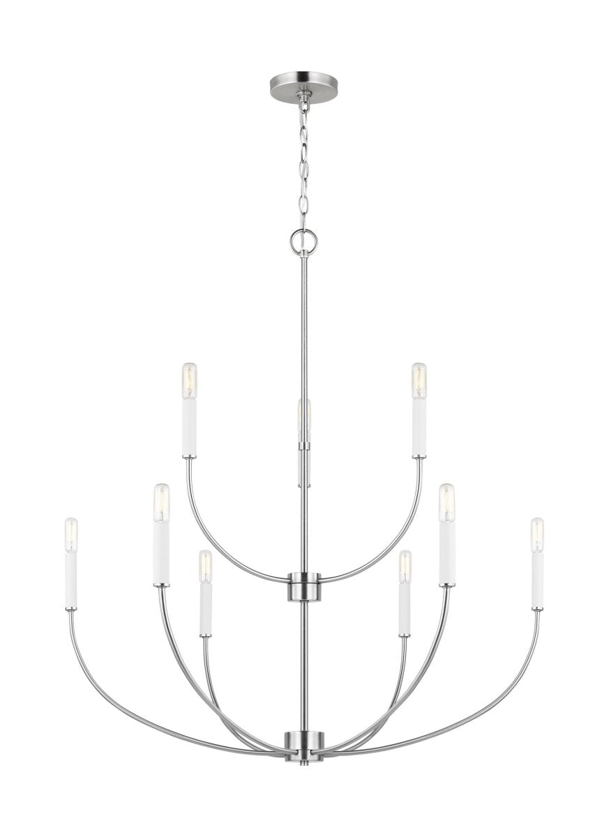 Chandelier Greenwich - Nickel brossé 32" Ampoules non - incluses by Visual Comfort Studio | Luminaires & cie