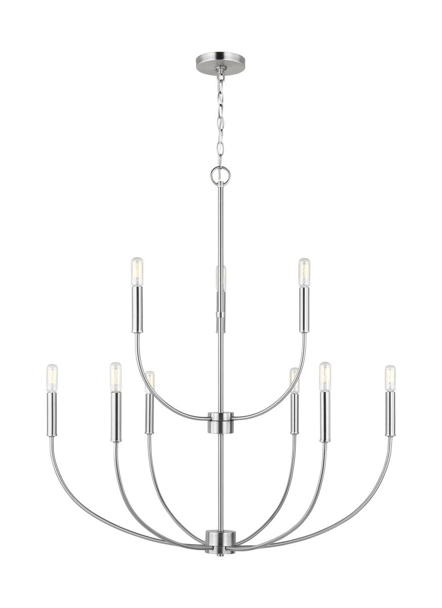 Chandelier Greenwich - Nickel brossé 32" Ampoules non - incluses by Visual Comfort Studio | Luminaires & cie