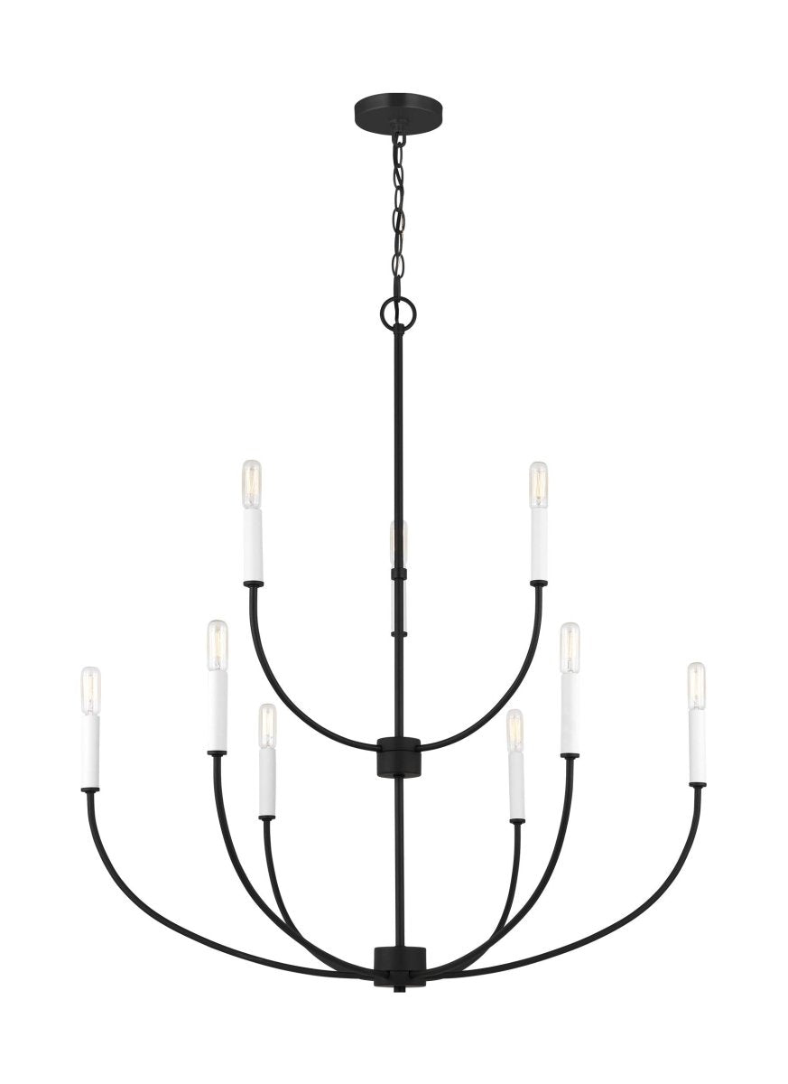 Chandelier Greenwich - Noir de minuit 32" Ampoules DEL incluses by Visual Comfort Studio | Luminaires & cie