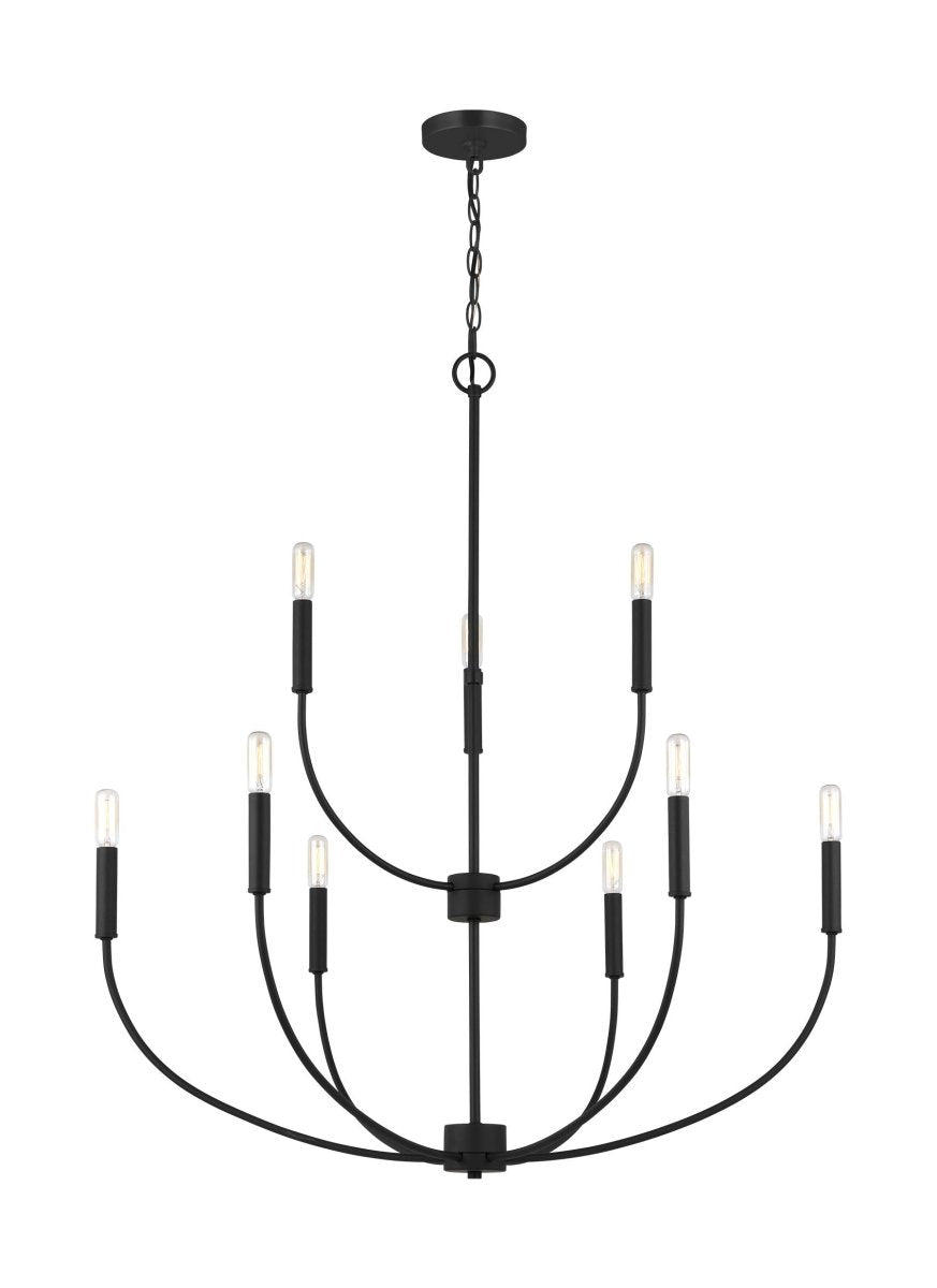 Chandelier Greenwich - Noir de minuit 32" Ampoules DEL incluses by Visual Comfort Studio | Luminaires & cie