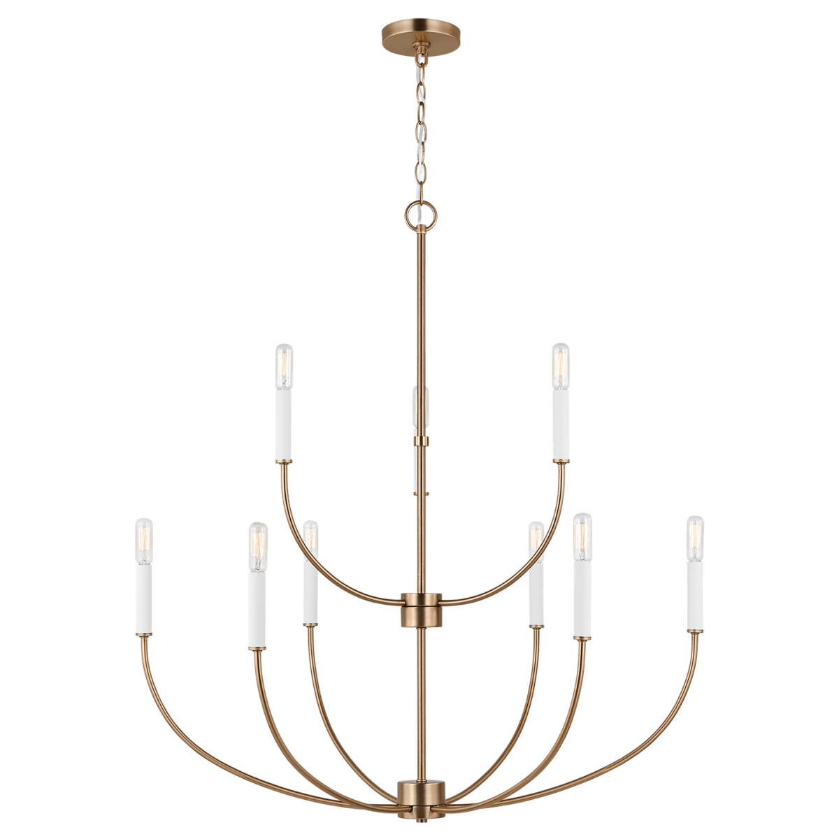 Chandelier Greenwich - Laiton satiné 32" Ampoules DEL incluses by Visual Comfort Studio | Luminaires & cie