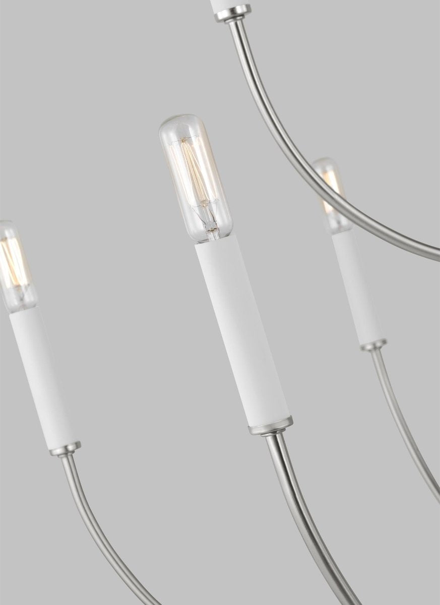 Chandelier Greenwich - Nickel brossé 32" Ampoules DEL incluses by Visual Comfort Studio | Luminaires & cie