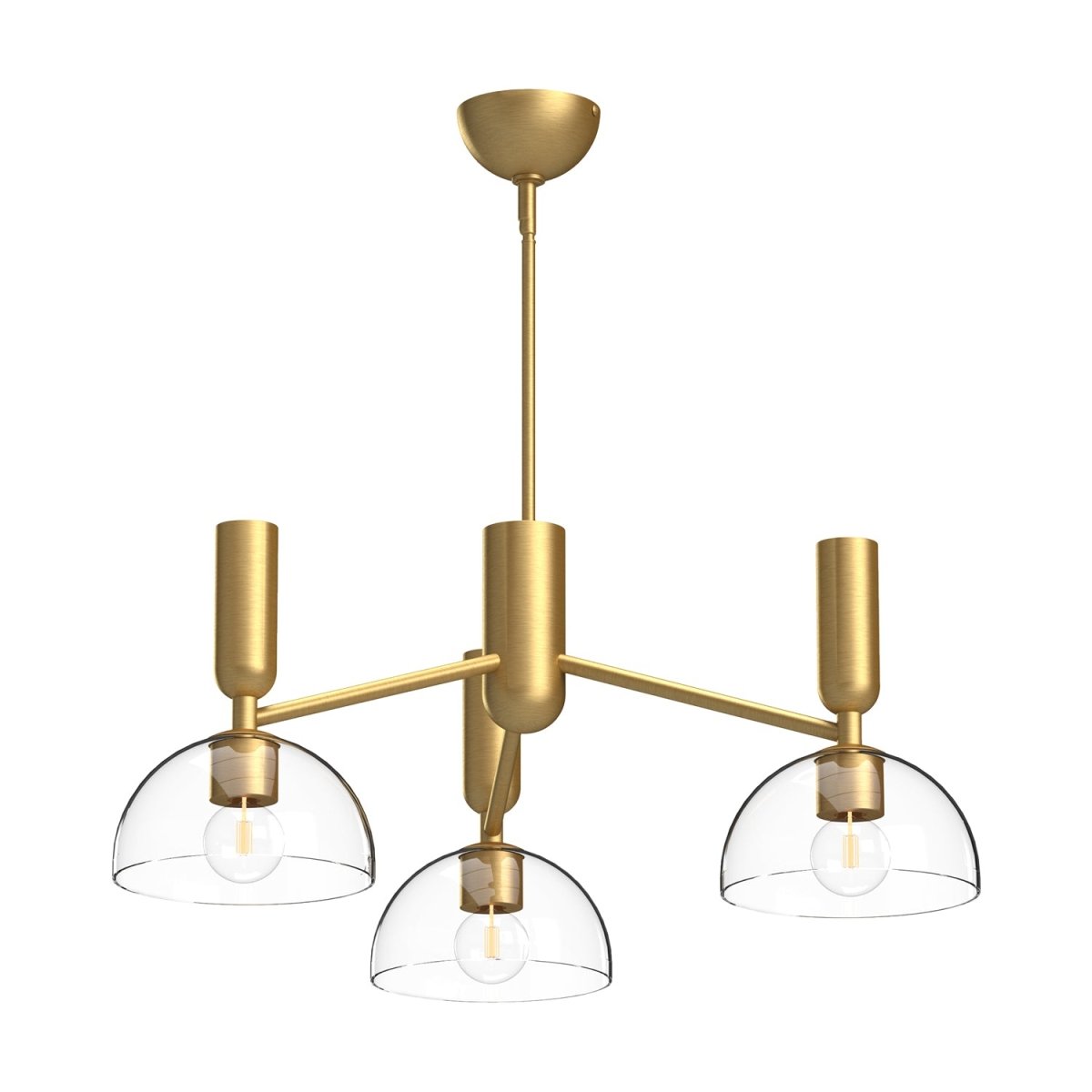 Chandelier Jude - Gold / verre clair brossé by Alora Lighting | Luminaires & cie