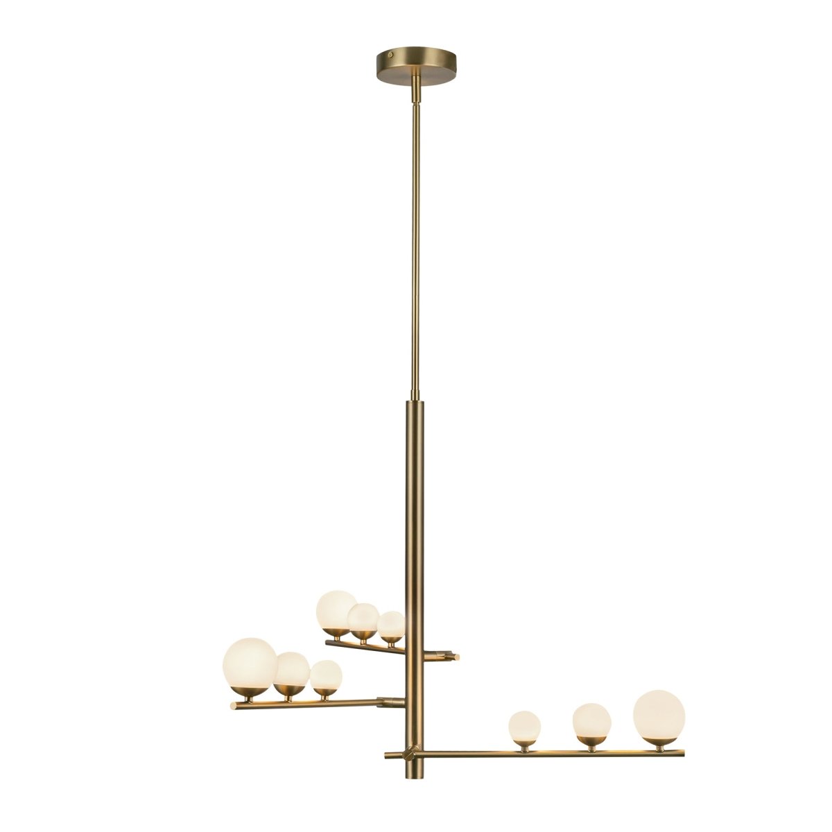 Chandelier Juniper - Gold - or / Verre d'Opale 19" by Kuzco Lighting | Luminaires & cie