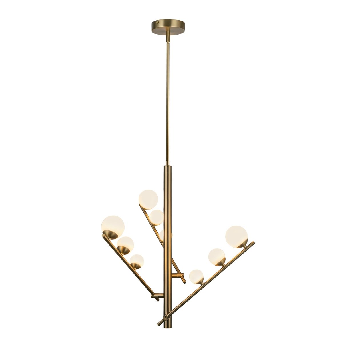 Chandelier Juniper - Gold - or / Verre d'Opale 19" by Kuzco Lighting | Luminaires & cie
