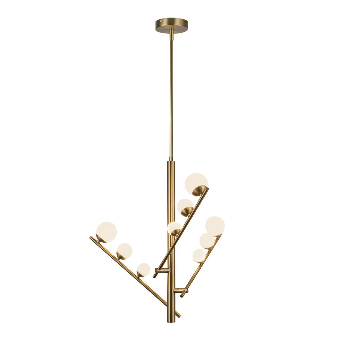 Chandelier Juniper - Gold - or / Verre d'Opale 19" by Kuzco Lighting | Luminaires & cie