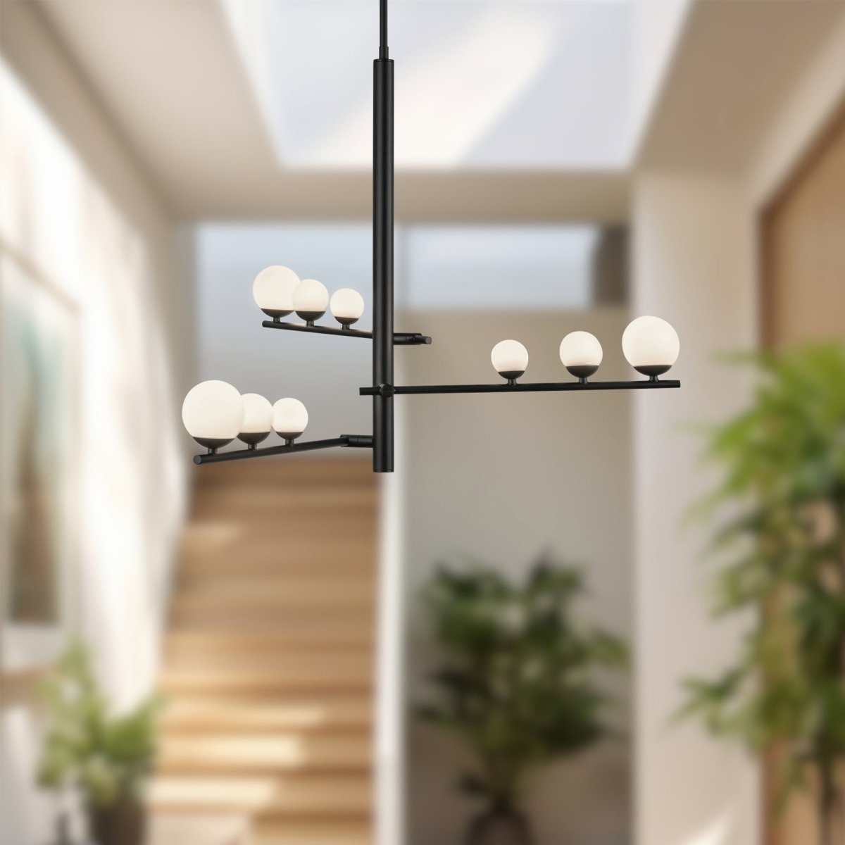 Chandelier Juniper - Verre noir / opale 19" by Kuzco Lighting | Luminaires & cie