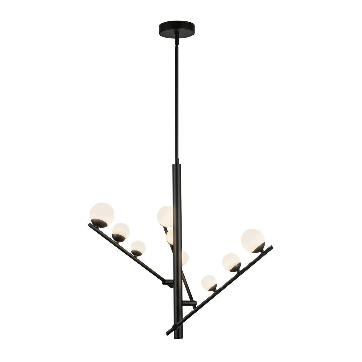 Chandelier Juniper - Verre noir / opale 19" by Kuzco Lighting | Luminaires & cie