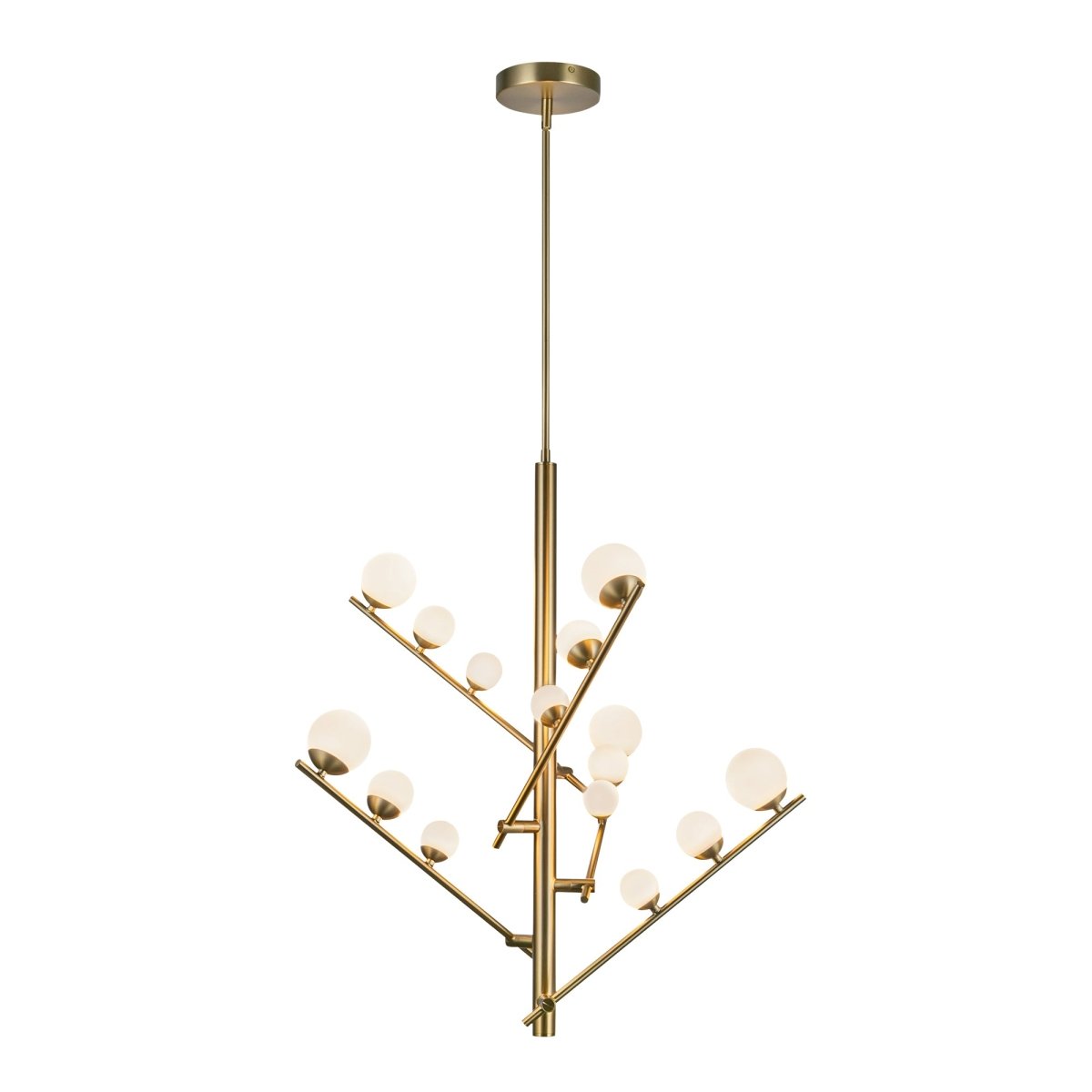 Chandelier Juniper - Gold - or / Verre d'Opale 18" by Kuzco Lighting | Luminaires & cie
