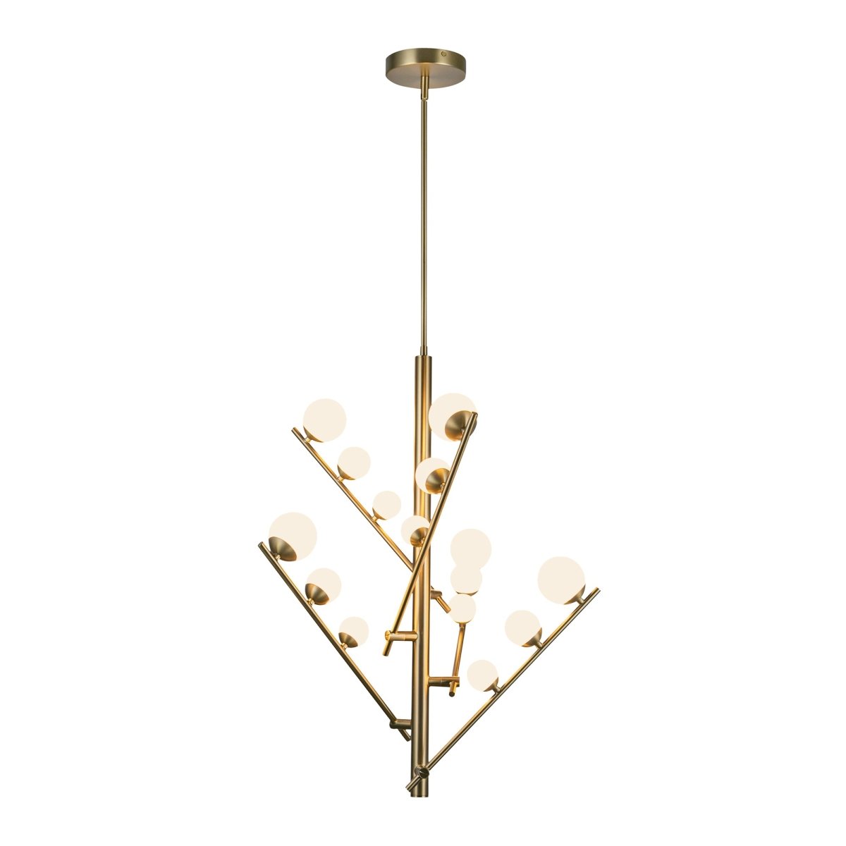 Chandelier Juniper - Gold - or / Verre d'Opale 18" by Kuzco Lighting | Luminaires & cie
