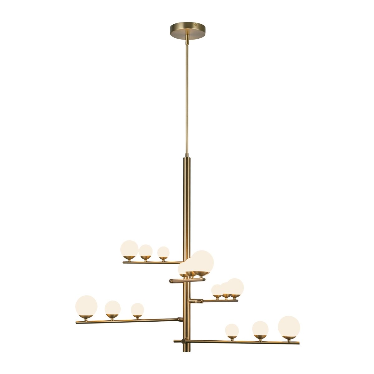 Chandelier Juniper - Gold - or / Verre d'Opale 18" by Kuzco Lighting | Luminaires & cie