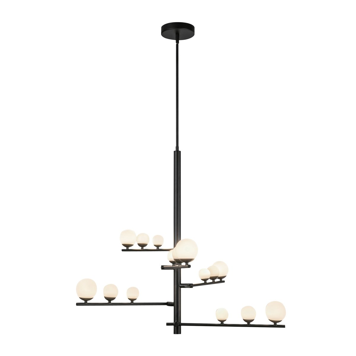 Chandelier Juniper - Verre noir / opale 18" by Kuzco Lighting | Luminaires & cie