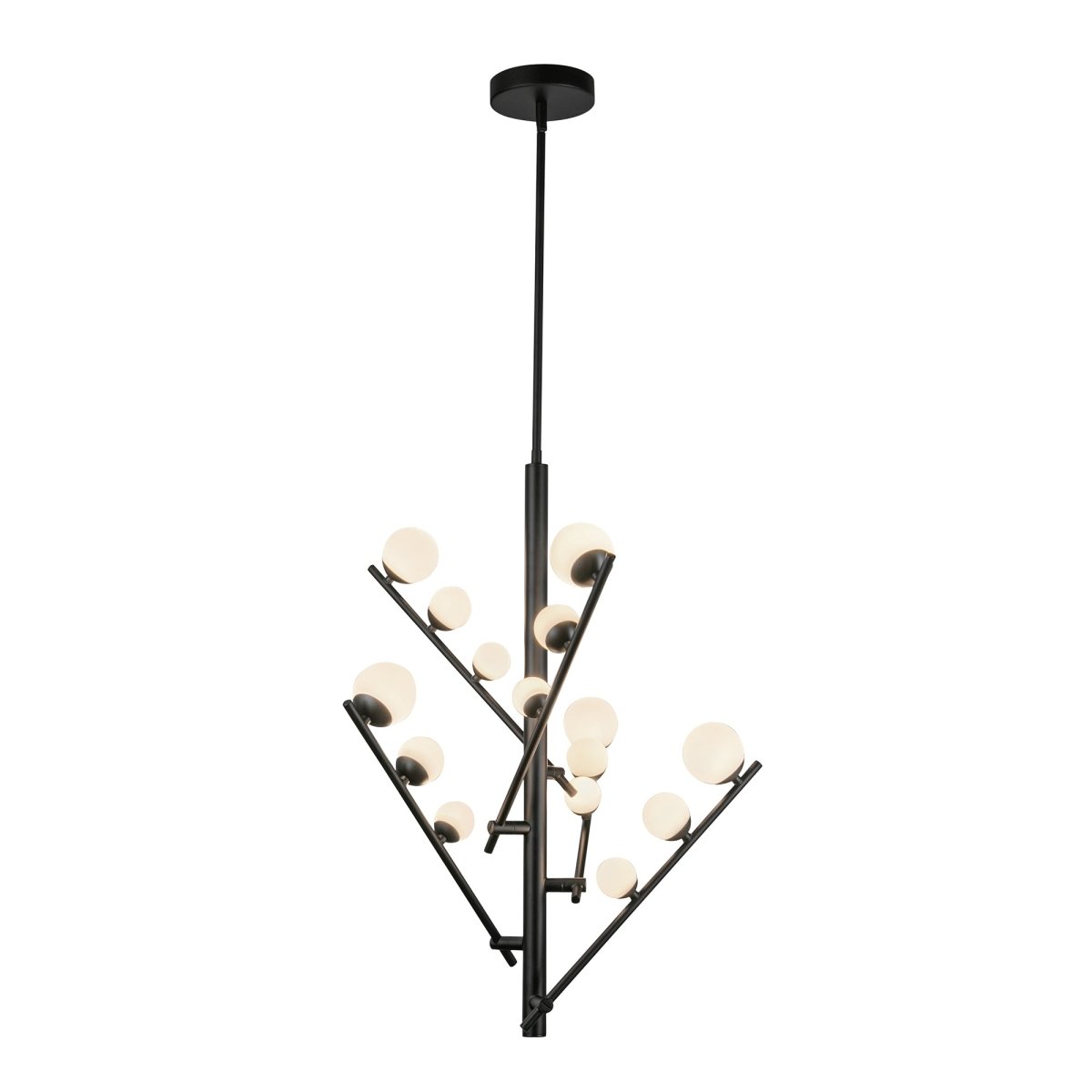 Chandelier Juniper - Verre noir / opale 18" by Kuzco Lighting | Luminaires & cie