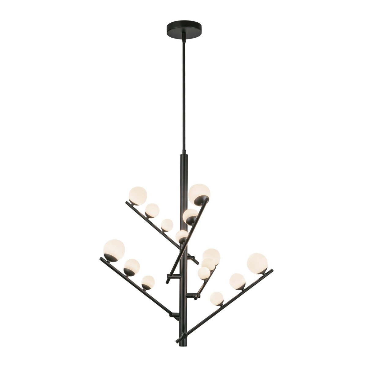 Chandelier Juniper - Verre noir / opale 18" by Kuzco Lighting | Luminaires & cie