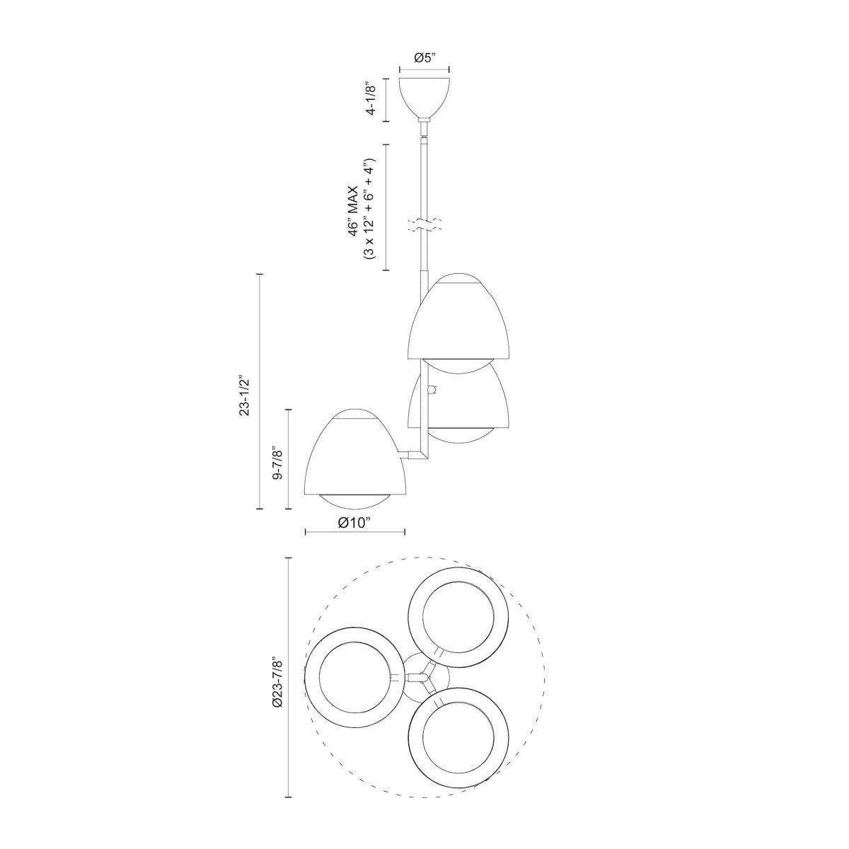 Chandelier Kenji - Verre mate d'or / opale âgé by Alora Lighting | Luminaires & cie