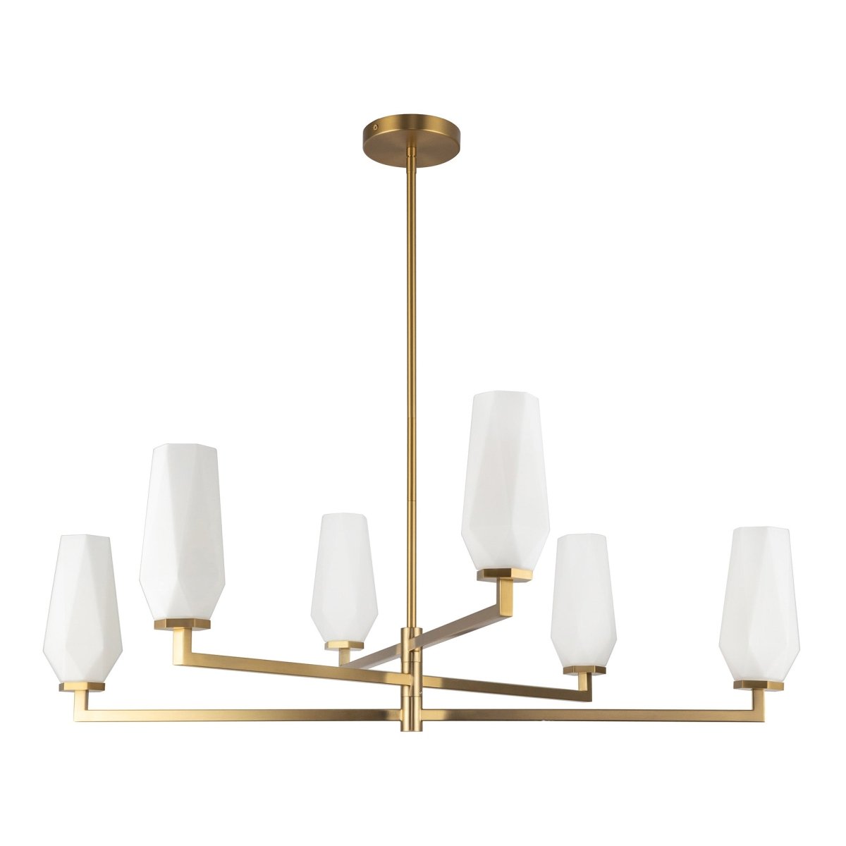 Chandelier Krysta - Gold - or / Verre d'Opale by Alora Lighting | Luminaires & cie
