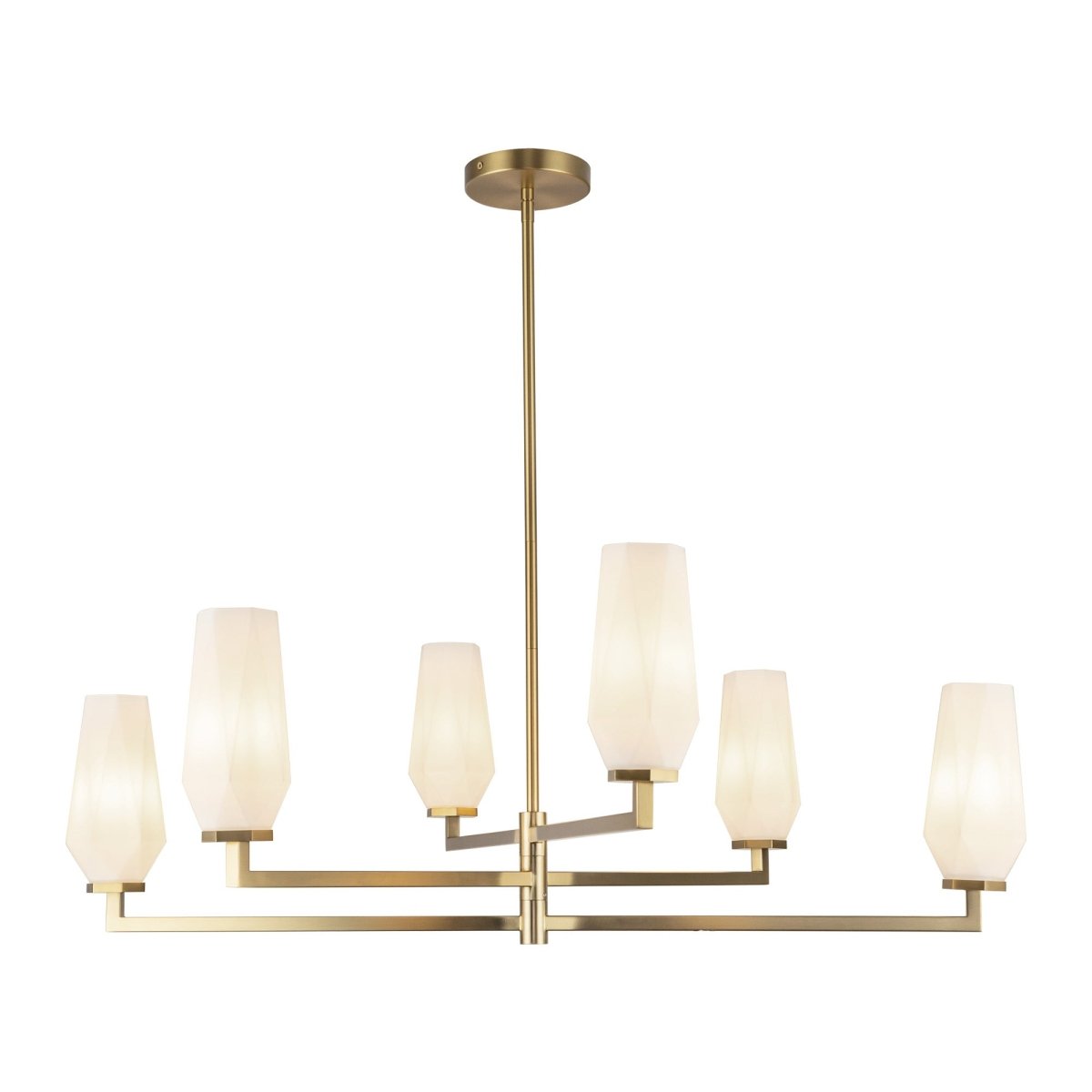 Chandelier Krysta - Gold - or / Verre d'Opale by Alora Lighting | Luminaires & cie