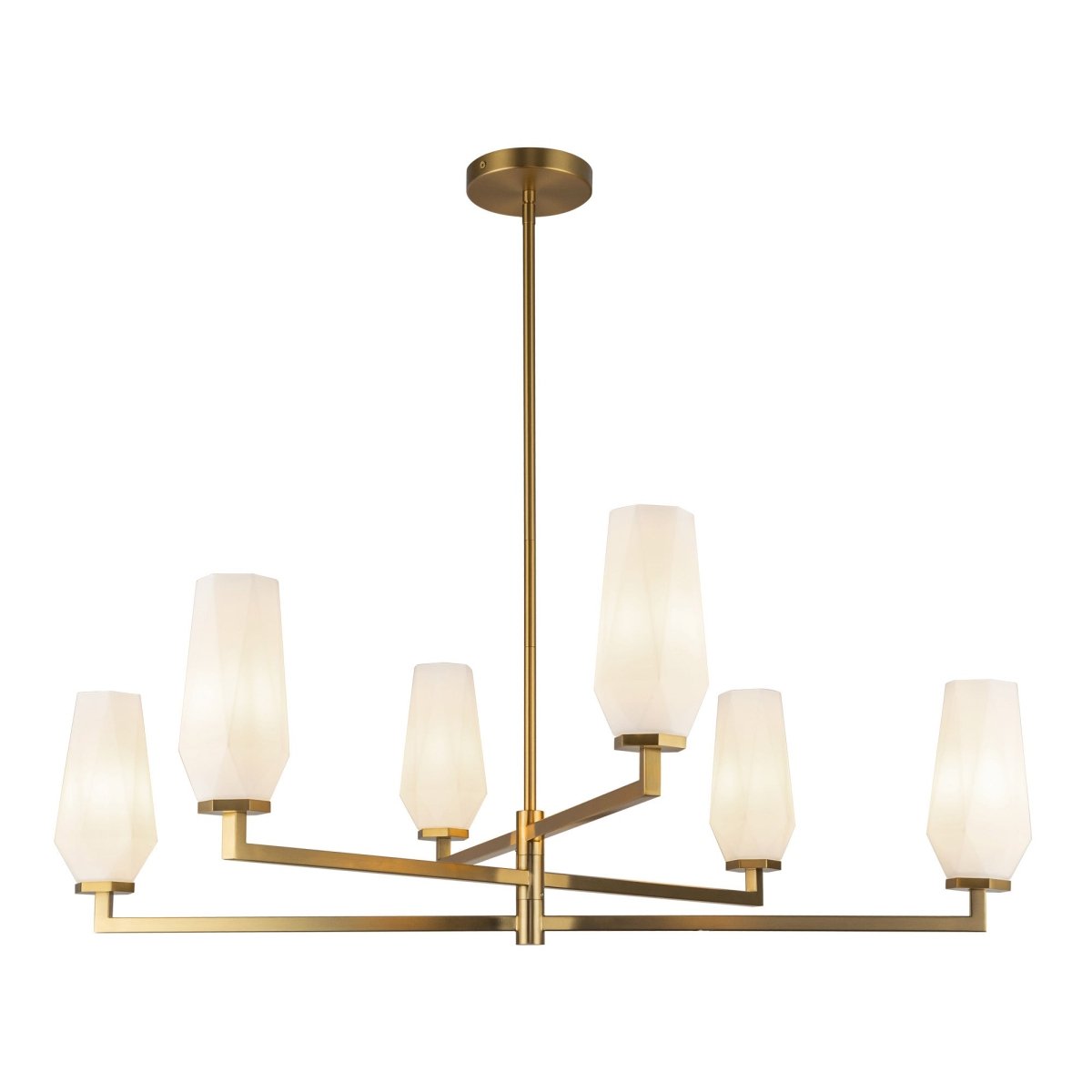 Chandelier Krysta - Gold - or / Verre d'Opale by Alora Lighting | Luminaires & cie