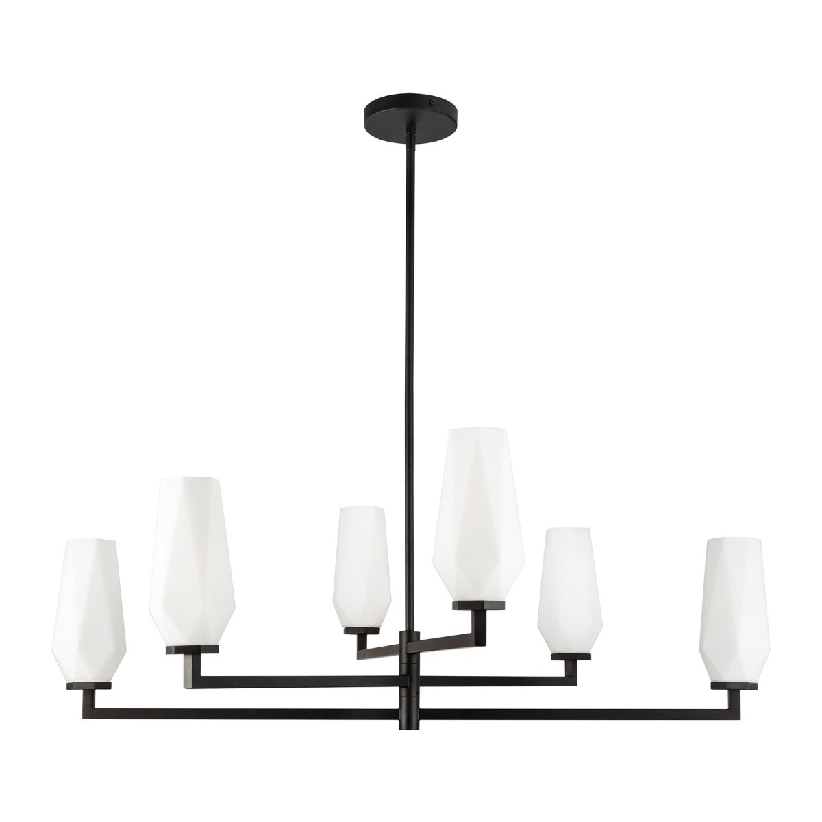 Chandelier Krysta - Verre noir / opale mat by Alora Lighting | Luminaires & cie