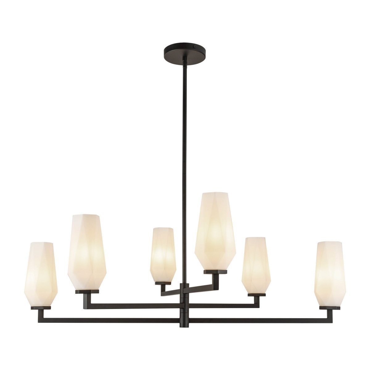 Chandelier Krysta - Verre noir / opale mat by Alora Lighting | Luminaires & cie