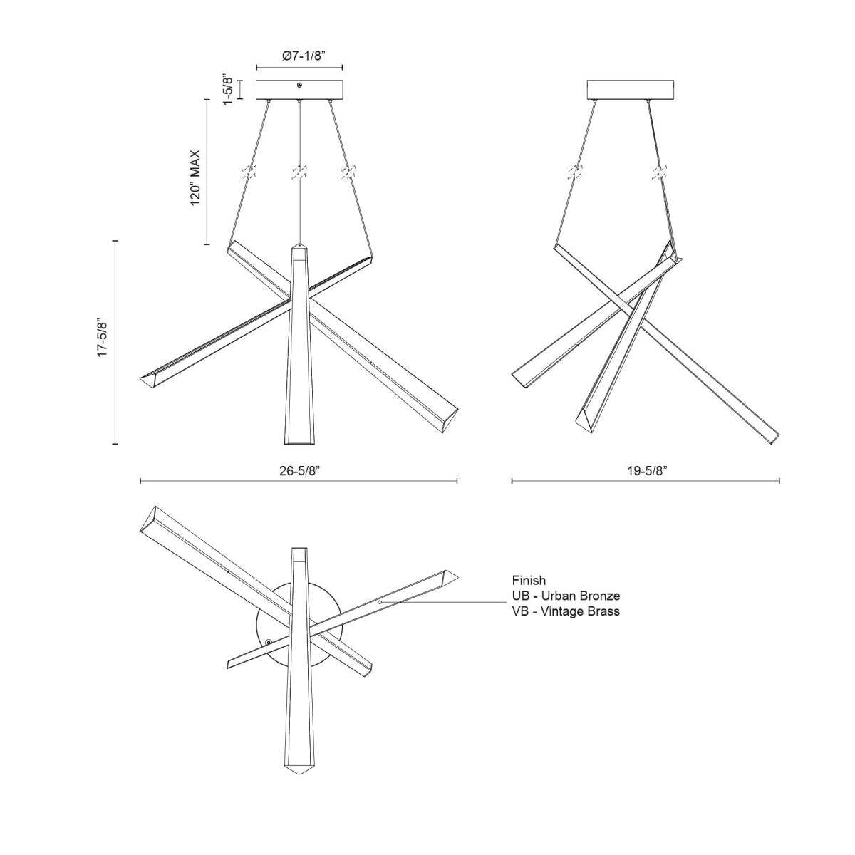 Chandelier Lex - Bronze urbain by Kuzco Lighting | Luminaires & cie