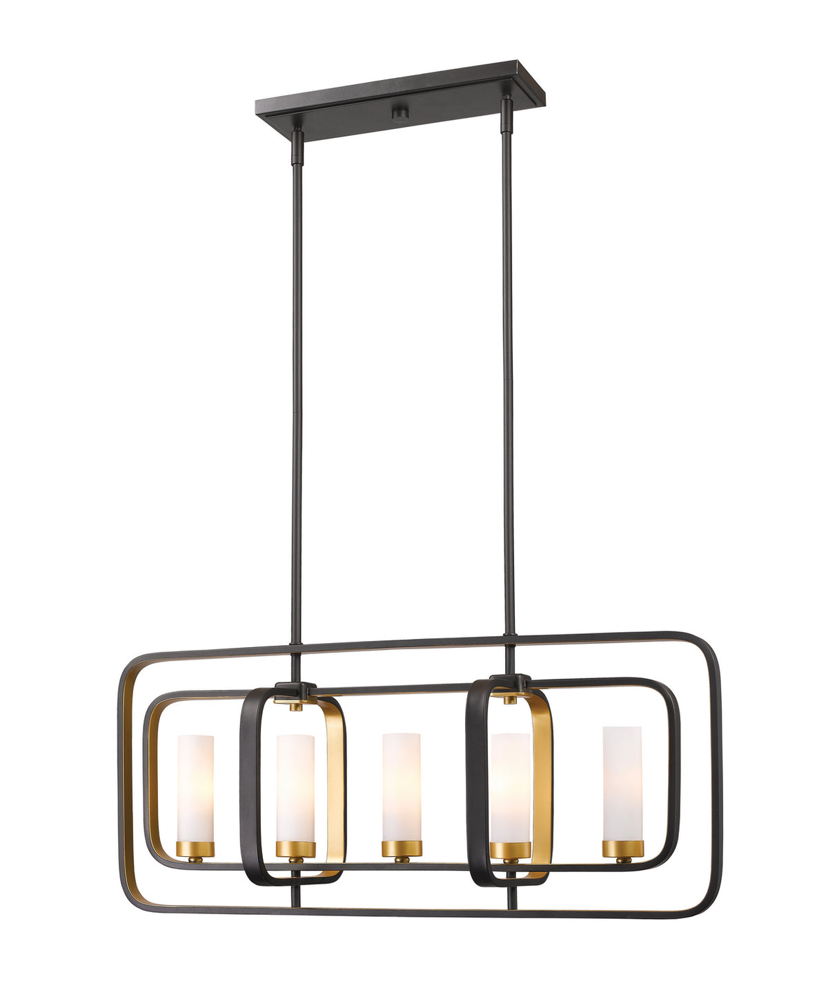 Suspension linéaire Aideen Bronze doré, nombre ampoules 5 – Z-Lite