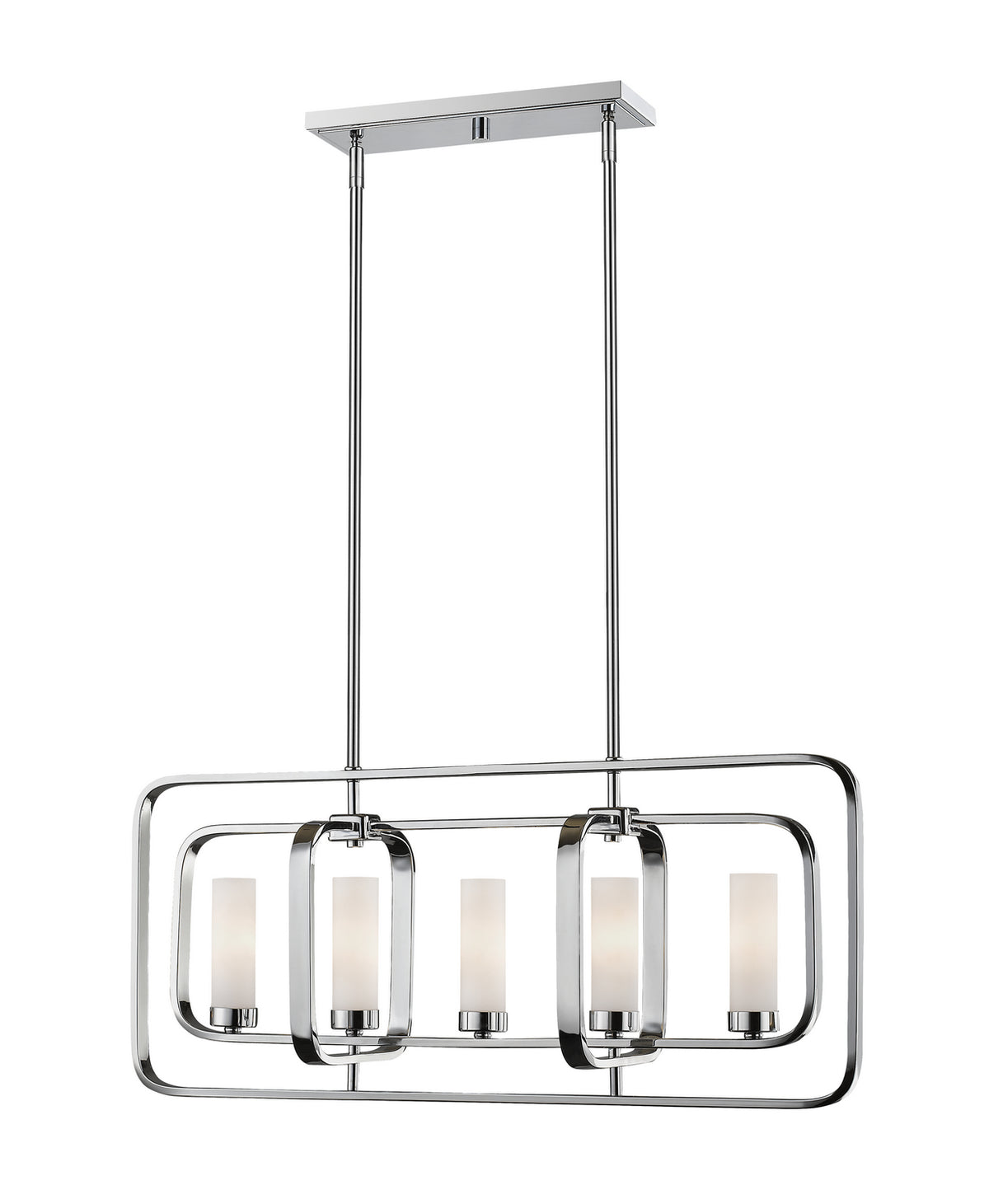 Suspension linéaire Aideen Chrome, nombre ampoules 5 – Z-Lite