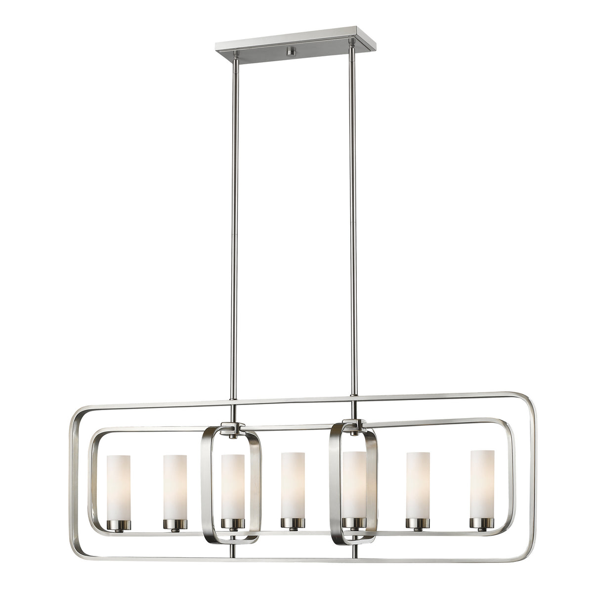 Suspension linéaire Aideen Nickel brossé, nombre ampoules 7 – Z-Lite