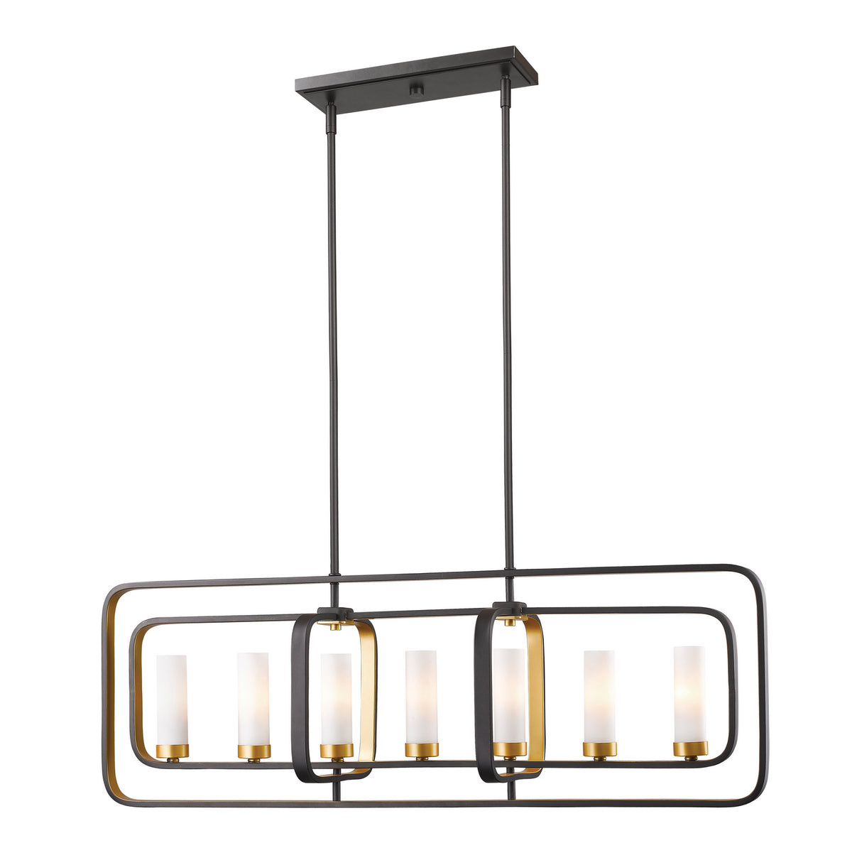 Suspension linéaire Aideen Bronze doré, nombre ampoules 7 – Z-Lite