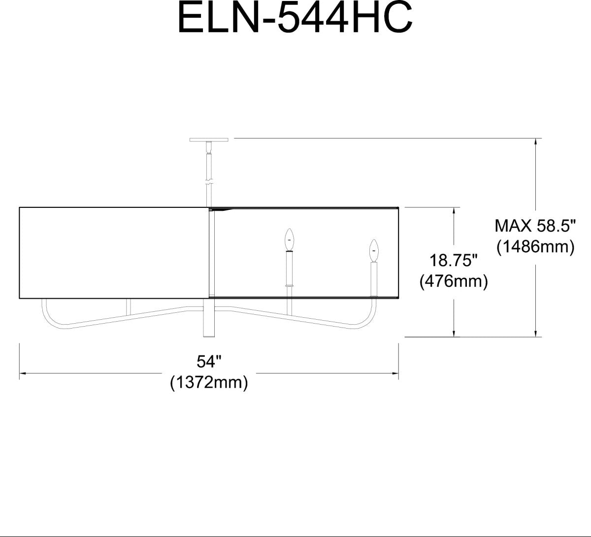 Chandelier linéaire AJ Eleanor - Noir mat Blanc by Dainolite | Luminaires & cie