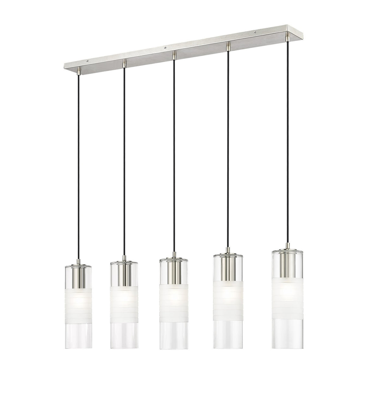 Suspension linéaire multiple Alton Nickel brossé, nombre ampoules 5 – Z-Lite