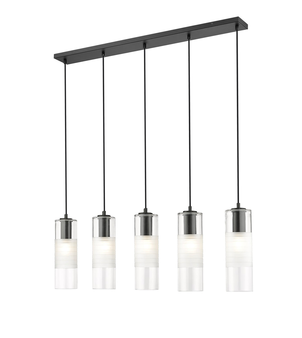 Suspension linéaire multiple Alton Noir mat, nombre ampoules 5 – Z-Lite